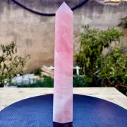 3.81LB Natural pink rose quartz obelisk crystal tower point healing