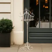 Ornate Metal Music, Book or Menu Stand - Shabby Chic White
