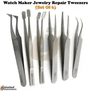 Hobby Electronic Repair Tweezers Watch Maker Jewelry Pickup Grasping Tools 6Pcs