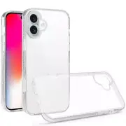 For iPhone 16 6.1inch Case Premium Trans Clear Hybrid Cover + Tempered Glass