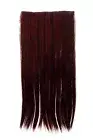Hair Piece Wide Hair Extension 5 Clips Smooth Bi-Coloured Black-Fire