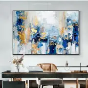 Minrura Handmade Gold Abstract Oil Painting On Canvas Wall Art Modern Home Decor