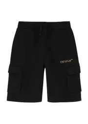 Off-white Kids Diag Logo Cotton Shorts (4-10 Years) - Black - 10YR (10 Years) 10YR (10 years)