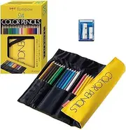 Tombow MJ-CRNQ24CQAAZ Colored Pencils, 24 Colors, Roll Case Included (Light and Compact Storage) with Mini Pencil Sharpener