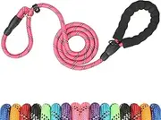 Slip Lead 5 FT for Medium and Large Dogs,Puppy Dog Training Leash Heavy Duty,No Pull Reflective Nylon Dog Leash,Rope Training Leash for Dogs That Pull,Pink