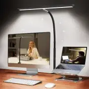 Black LED Desk Lamp with Stepless Dimming 360 Adjustable Gooseneck Eye Care L...