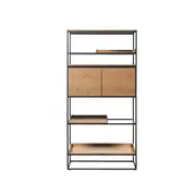 Modern Furniture RIVOLI Display Unit 1.8M - Natural Oak & Black