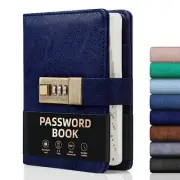 Password Book with Lock, Password Book with Alphabetical Tabs 600+ Dark Blue