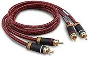 Primeda Auidophile 2RCA Male to 2RCA Male Stereo Audio Cable,Gold Plated | 4N Oxgen-Free Copper Core (2.5 Feet (0.75M))