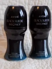 AVON 2 x BLACK SUEDE SECRET FOR HIM ROLL ON ANTI-PERSPIRANT DEODORANTS 50ml each