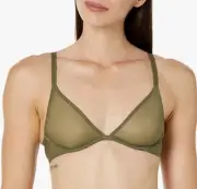 Calvin Klein Women's Sheer Marquisette Unlined Plunge Bra 32C NWT FREE SHIP