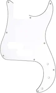 Perfeclan Guitar Pickguard Bass Pick Guard Sturdy Repairing with Pickup Hole Portable Supplies Lightweight Musical Instrument Accessory, White