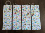 Set/4 Flat BAGS hm w/100% cotton fabric w/Cute sm EASTER Bunny x small Gifts NEW