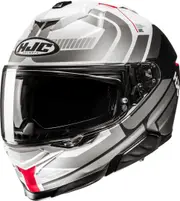HJC i71 Viz Helmet, grey-white-red, Size XL for Men Grey White Red