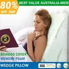 Memory Foam Wedge Pillow Plush Cushion Neck Back Support Bamboo Cover