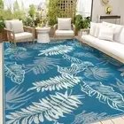 Outdoor Rug Waterproof 6x9 ft, Reversible Outdoor Plastic Straw Rug, Large Ou...