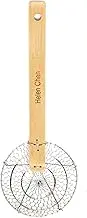 Helen’s Asian Kitchen Spider Strainer | 5-Inch Stainless Steel Wire Mesh Ladle with Sustainable Wood Handle for Frying, Cooking, and Draining