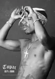 TUPAC 2 PAC SHAKUR official wall flag / textile poster 110x75cm
