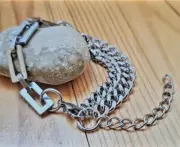 Stainless Steel Mens Bracelet grunge streetwear punk modern chain techno futuris