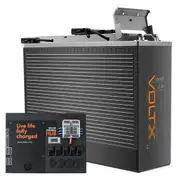 VoltX 12V 100Ah Slim Lithium Battery + Switch Panel ON-OFF Control Box (Connect 17 Devices)