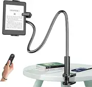 ZWAY Kindle Holder with Remote Page Turner, Tablet Stand for Reading in Bed, Hands Free Kindle Accessories, Gifts for Readers