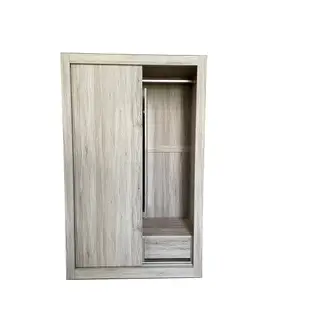 【獨家限定款】 拉鏡衣櫃 木紋色4尺滑門衣櫃 4尺衣櫥 YD米恩居家生活