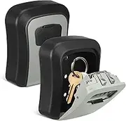MINAOLULUS 2 Sets Wall Mount Key Box Lock with Code Secure Key Storage for House and to Reset Password Organizer for Items