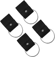 OKUMEYR 4 Pcs Leather Hook Towel Clamp Towel Ring Hanger Towel Holder Hand Towel Ring Scarf Holder Bathroom Towel Hanger Gloves Holder Clip Bag Strap Accessories Bath Towel Rings Black