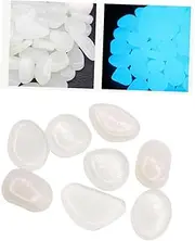 IWOWHERO Glow in The Dark Pebble Stones 100pcs Aquarium Pebbles for Fish Tank Luminous Stone Decorations Cobblestone for Garden