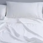 Canningvale Carrara White King Bed Fitted Sheet Set Alessia Bamboo Cotton