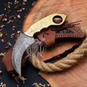 Karambit Knife Outdoor Survival Hunting Fixed Blade Damascus Knives With Sheath0