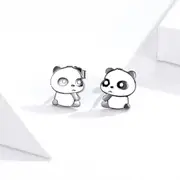Solid 925 Sterling Silver Cute Baby Panda Earrings
