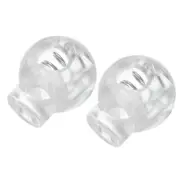 15pcs Plastic Spring Cord Locks (6 x 4mm) Single Holes End Round Toggle Stoppers