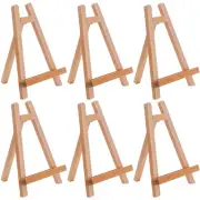 6pk 10.5" Tabletop Display Stand A-Frame Artist Easel, Beechwood Tripod Holder