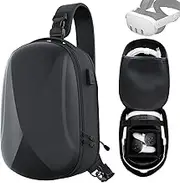 ZYBER Hard Carrying Case Compatible with Meta Quest 2, Black Backpack Travel Case for Oculus Quest 2