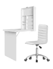 [Artiss] Computer Desk Office Chair Set in White