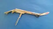 (ONE) BOTTLE OPENER WINE/BEER STAINLESS STEEL WAITER CORKSCREW DOUBLE HINGE