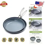 Stylish and Healthy 10" & 12" Frying Pan Set - Induction Ready & Easy Cleanup