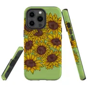 For Apple iPhone 13 Pro Max Case, Armour Back Cover, Sunflowers