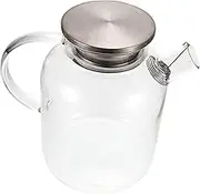 Zerodeko Large Capacity Glass Water Pitcher Ergonomic Handle Design for Home Parties for Tea Juice Milk More Kitchen Gadget Sturdy Lightweight
