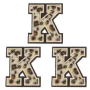 Letters K Patches Leopard Iron-On Letters Patch for Clothing Repair 3 Pcs