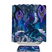Blue Dragon of Fate Fantasy Creatures Shower Curtain