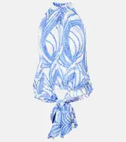 [Poupette St Barth] Poupette St Barth Clea printed top AU 6 blue