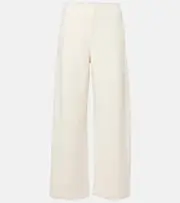 [Max Mara] Max Mara Arca cashmere and wool wide-leg pants UK 14 white