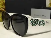 CHRISTIAN DIOR INEDITE Back White Rubber Emerald Crystals Frame Sunglasses**NIB