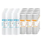1-12 Set 10"x2.5" 2-Stage Reverse Osmosis Sediment CTO Carbon Block Water Filter