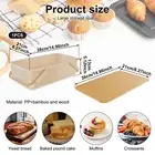 Bread Box with Bamboo Cutting Board Lid and Handle Large Capacity Bread wueeo