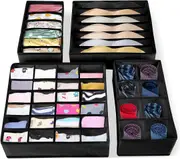 Home-Mart Clothes Drawer Dividers 4 Set Underwear Sock Wardrobe Organiser