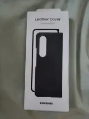 Samsung - Leather Cover Case for Galaxy Z Fold4 Fold 4 black