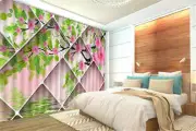 Flowers After The Grid 3D Curtain Blockout Photo Printing Curtains Drape Fabric
